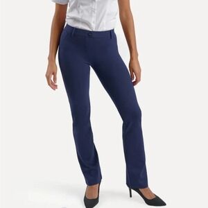 Betabrand Straight Leg Classic Dress Yoga‎ Pants SP S Petite Navy Blue Trousers